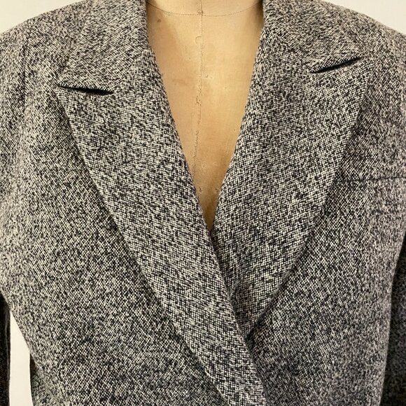 Shipley Halmos Barney's Wool Salt Pepper Blazer Fully Lined Designer Wool Tweed - Picture 3 of 13